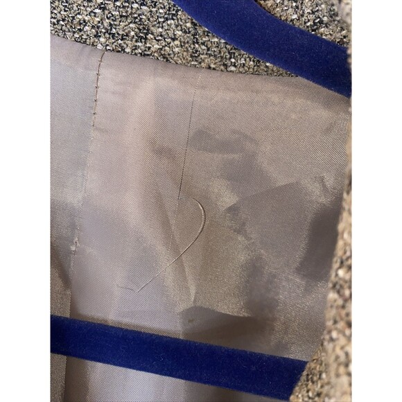 Mino Lombardi Wool Silk Tweed Womens 12 Zip Trench Jacket gorp Speckle ITALY - Picture 9 of 12